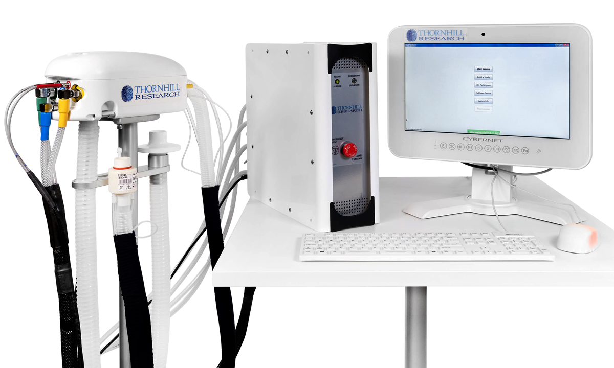 RespirAct® group shot of device, hard drive and monitor